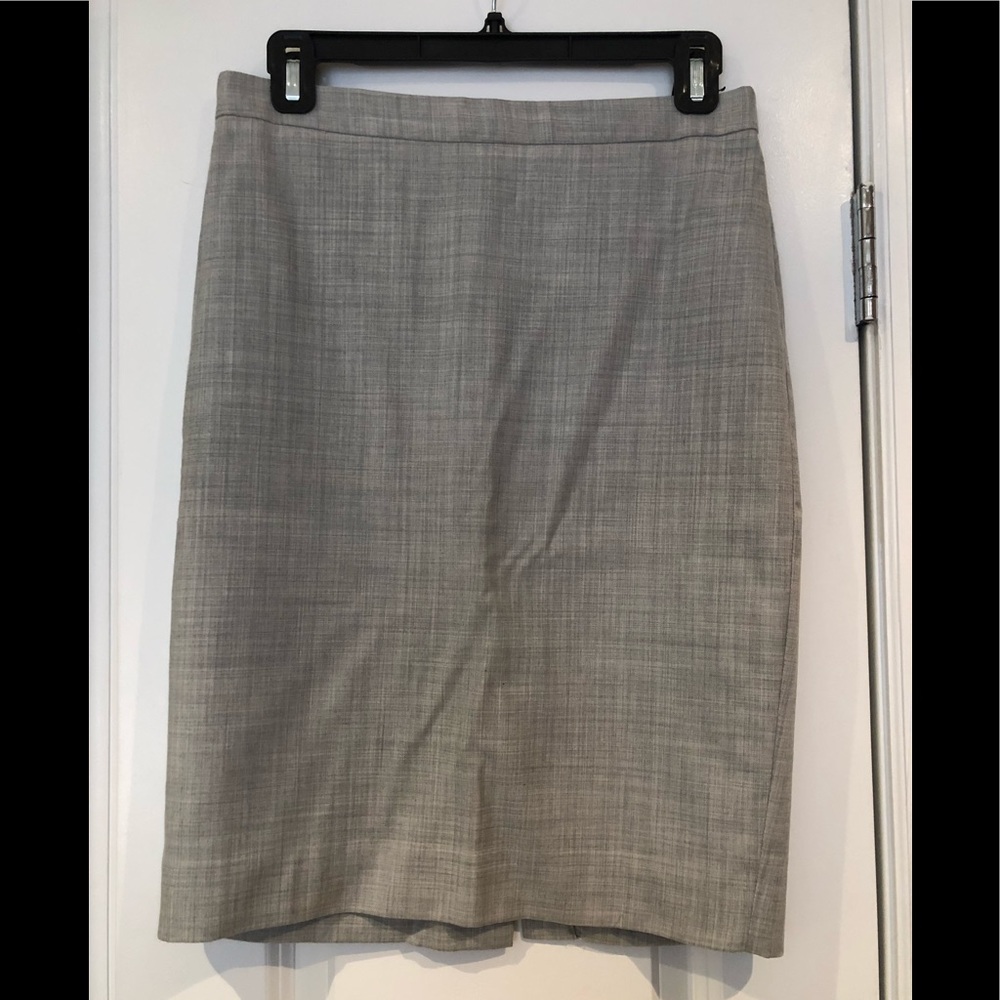 Jcrew Super 120s Wool Gray Pencil Skirt Sz 2